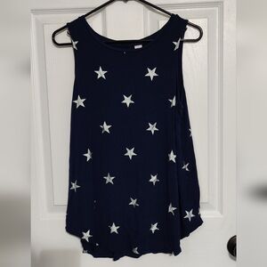 Old Navy Luxe Navy Top with Silver Stars